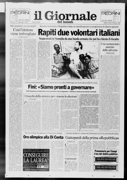 Il giornale del lunedi